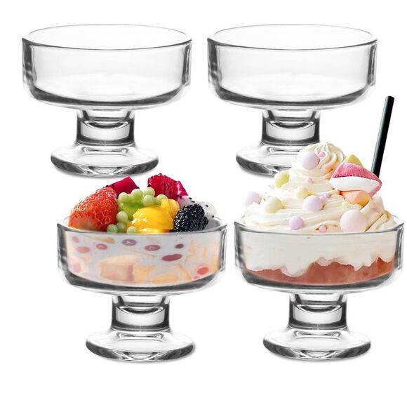 NEW Stylesetter Set of 6 Footed Glass Dessert Bowls. - Picture 2 of 6